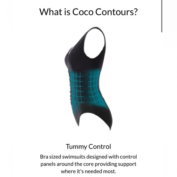 Coco Contours Reef Solitaire Bra Underwire One Piece Swimsuit Shaping Black 16 - Picture 7 of 14